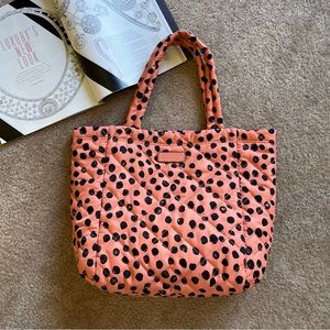 MARC BY MARC JACOBS Quilted Nylon Printed Tote Bag Pink Leopard Lightwei…